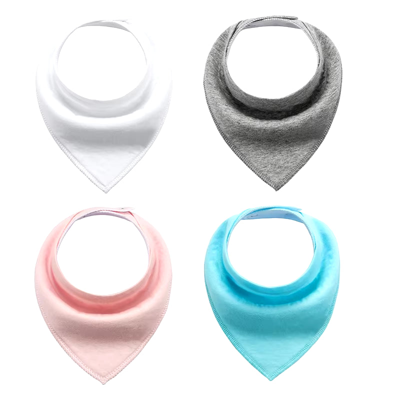 4Pcs Triangle Pure Color Baby Bibs Bandana Soft Baby Boy Baby Girl Wrap Multi-Use Feeding Burp Cloth Scarf Baby Accessories