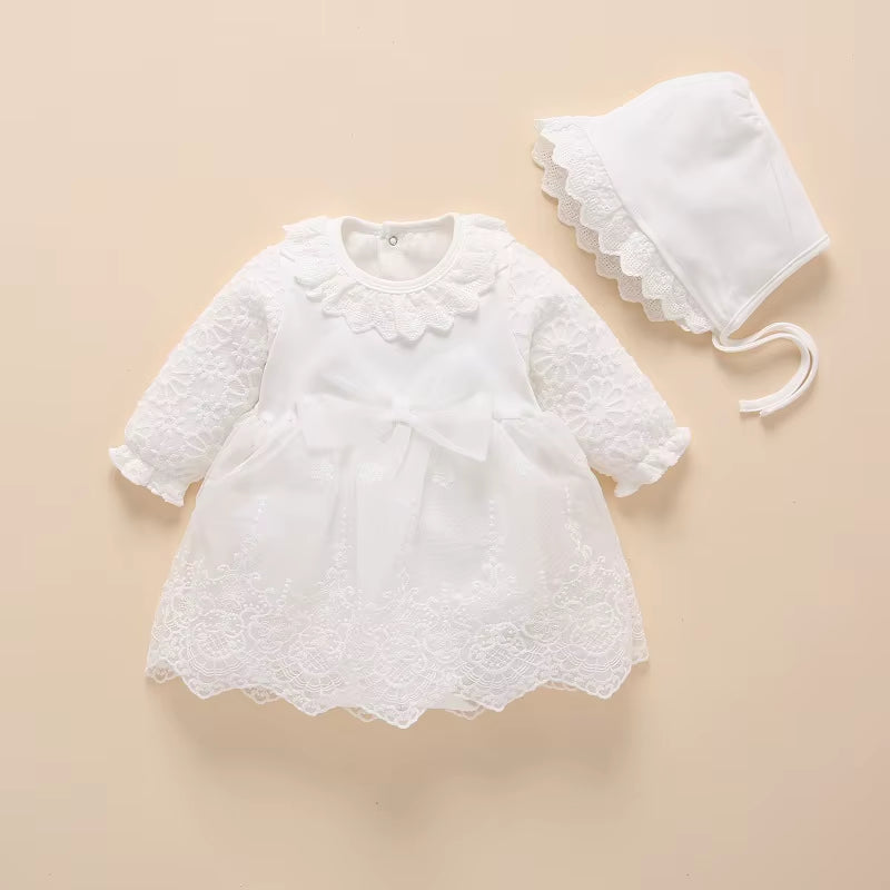 New Born Baby Girl Clothes 2019 Vestidos Christening Dress for Baby Girl Cotton Princess Baby White Baptism Dresses 3 6 9 Months