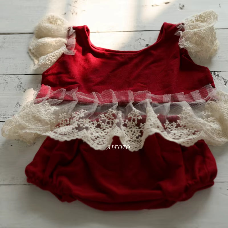 Newborn Photography Props Outfits Baby Girl Boy Clothing + Hat Christmas Birthday Rompers Photo Shoot Studio Accessories Flokati