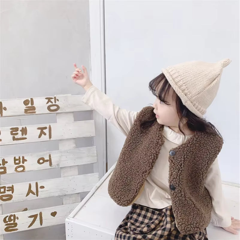 Children'S Double Vest Baby Girl and Boy Plush Vest Baby Girl Winter Clothes Toddler Girl Vest