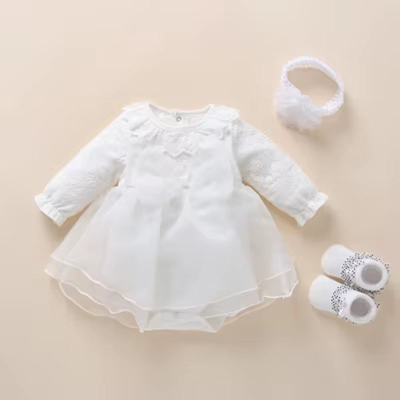 New Born Baby Girl Clothes 2019 Vestidos Christening Dress for Baby Girl Cotton Princess Baby White Baptism Dresses 3 6 9 Months