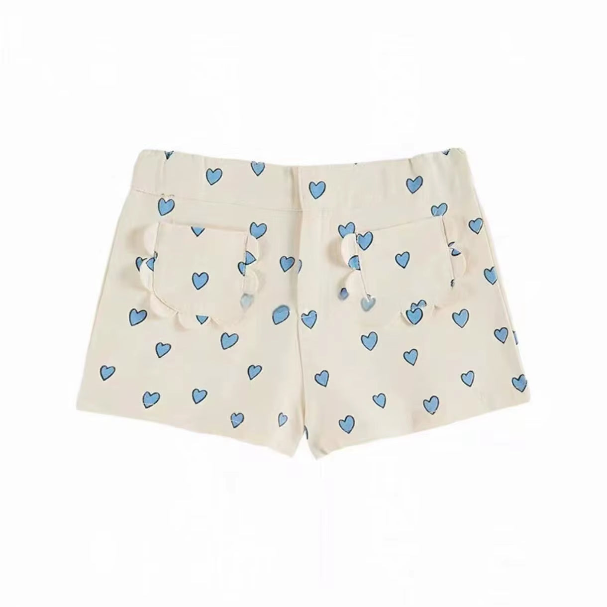 Printed Kids Pleated Blouse Top Shorts Set 2025 Summer EM Brand Embroidery Girl Princess Dress Denim Overalls Pant Children Set