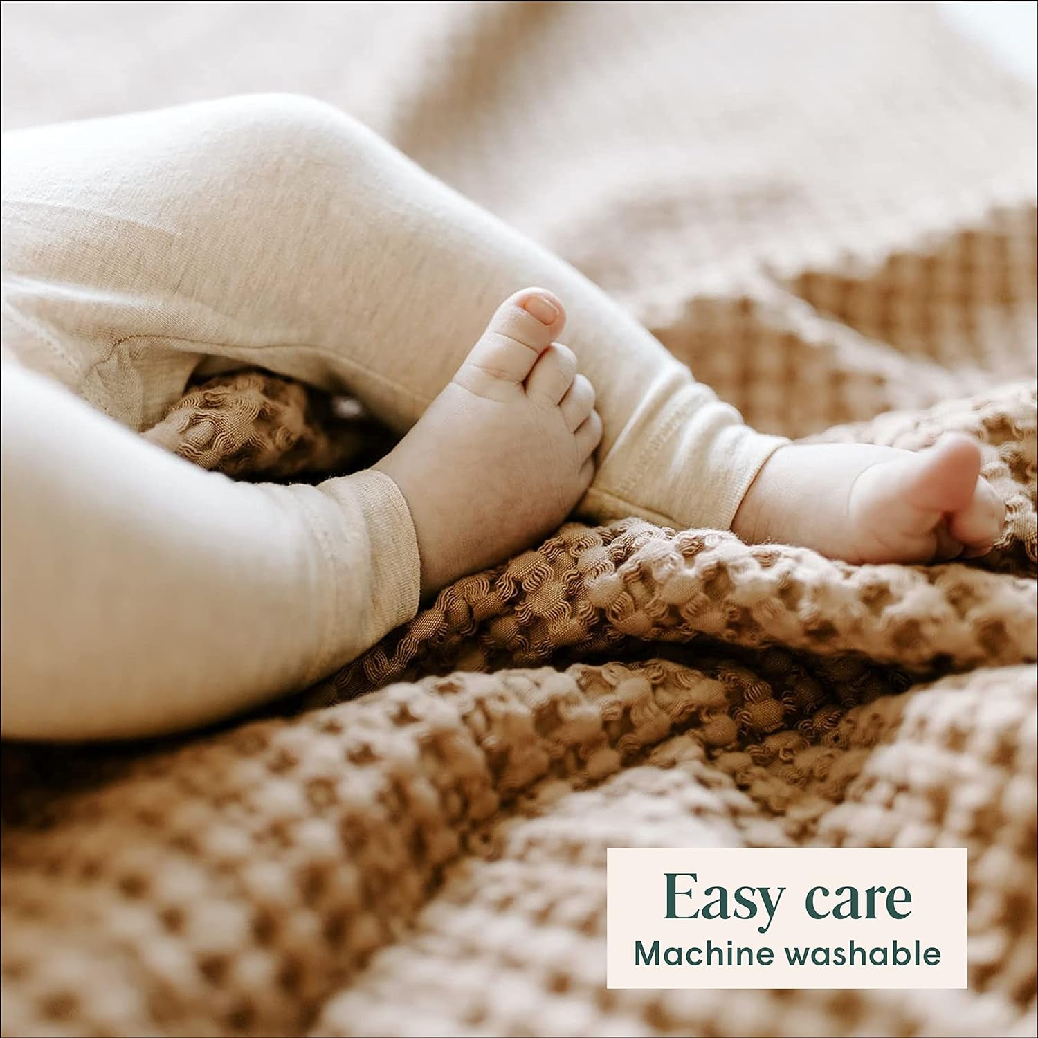 Waffle Baby Blanket Cotton Soft Breathable Swaddle Blanket for Nursery, Stroller & Crib Blanket -Receiving Blankets for Boys & Girls Gender Neutral Toddler Blanket