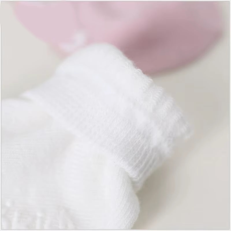 Cute Baby Socks Cotton Non Slip Baby Angel Wing Socks Little Boys Girls Kids Princess Crew Socks White Pink Blue Birthday Funny