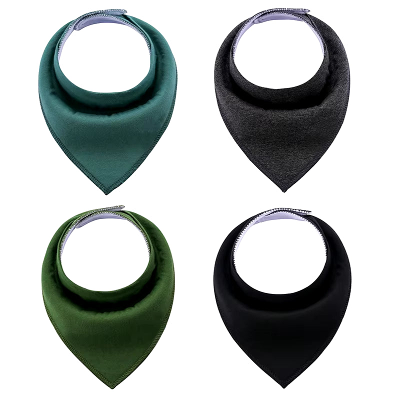 4Pcs Triangle Pure Color Baby Bibs Bandana Soft Baby Boy Baby Girl Wrap Multi-Use Feeding Burp Cloth Scarf Baby Accessories