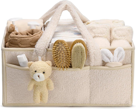 Baby Diaper Organizer Caddy for Changing Table, Nursery Storage Baby Basket, Portable Car Diaper Caddy Basket, Baby Shower Gifts
