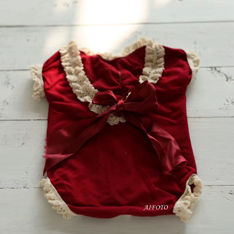 Newborn Photography Props Outfits Baby Girl Boy Clothing + Hat Christmas Birthday Rompers Photo Shoot Studio Accessories Flokati