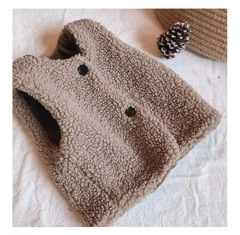 Children'S Double Vest Baby Girl and Boy Plush Vest Baby Girl Winter Clothes Toddler Girl Vest