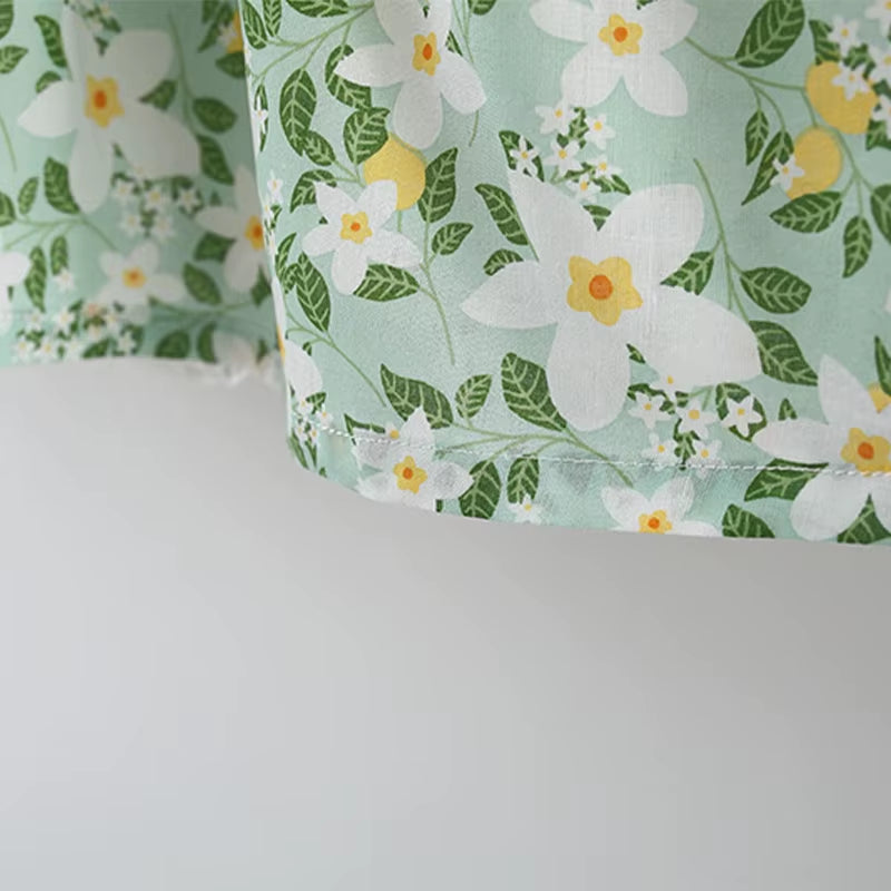 Baby Girl Dress Summer Cotton Bow Print Short Sleeves Baby Dresses Sweet Casual Beach Baby Girl Clothing