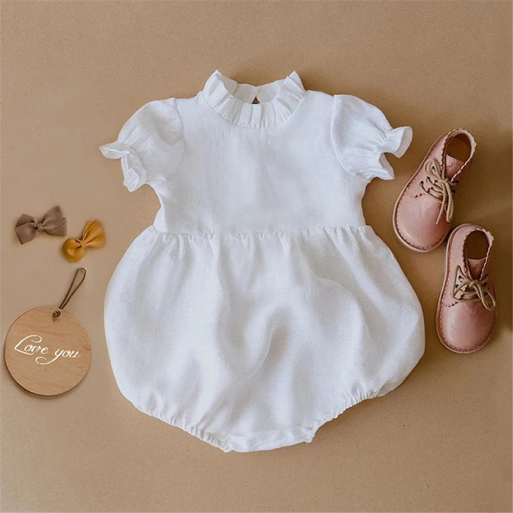 Baby Girl Clothes Baby Romper Cute Linen Cotton Baby Girl Clothes Spring Summer Jumpsuits Outfits Sunsuit Newborn Baby Clothing