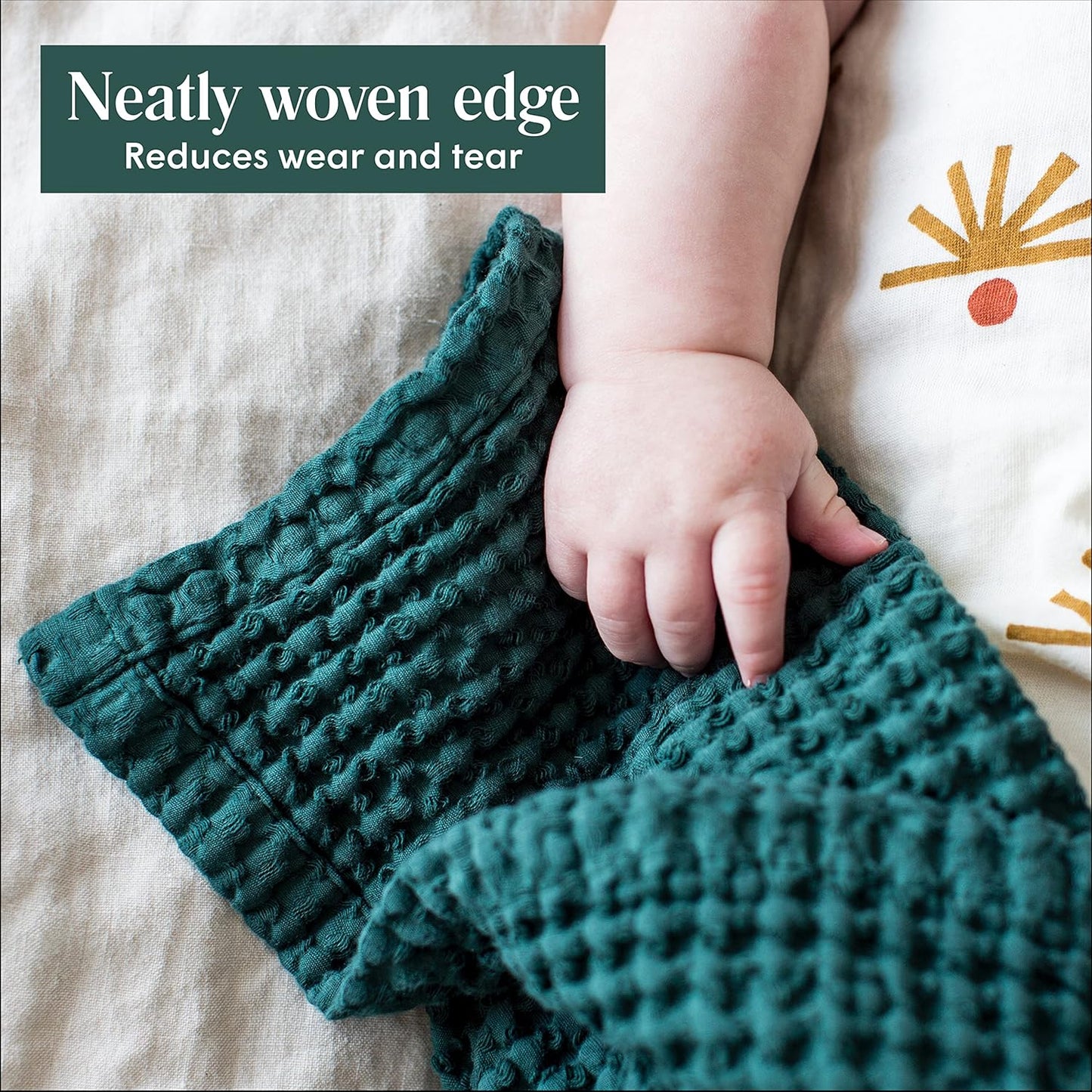 Waffle Baby Blanket Cotton Soft Breathable Swaddle Blanket for Nursery, Stroller & Crib Blanket -Receiving Blankets for Boys & Girls Gender Neutral Toddler Blanket