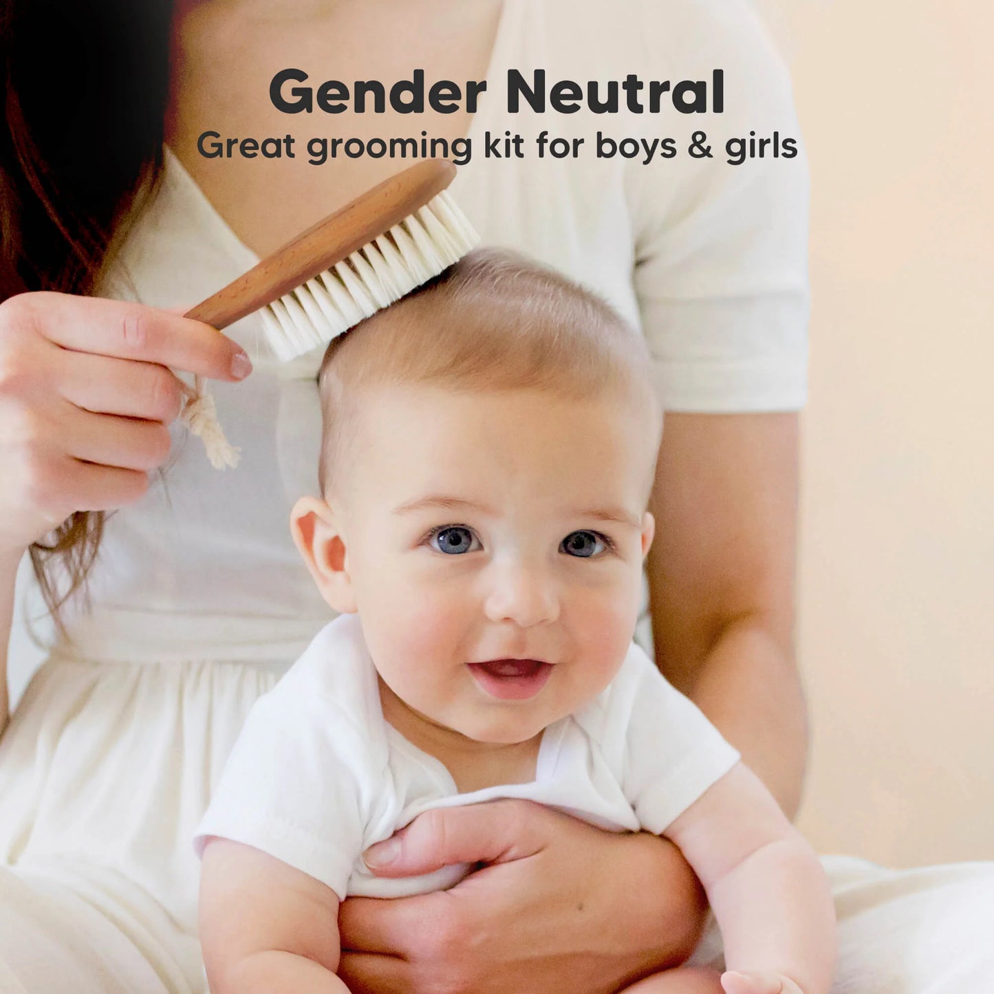 Baby Hair Brush and Comb Set (Dark Walnut)