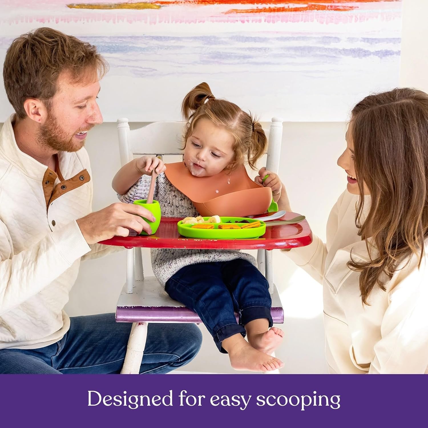 Silicone Baby Spoon Self Feeding Utensil First Stage Infant Feeding Spoon - Soft & Gentle on Gums - BPA Free Set (Pastel3)