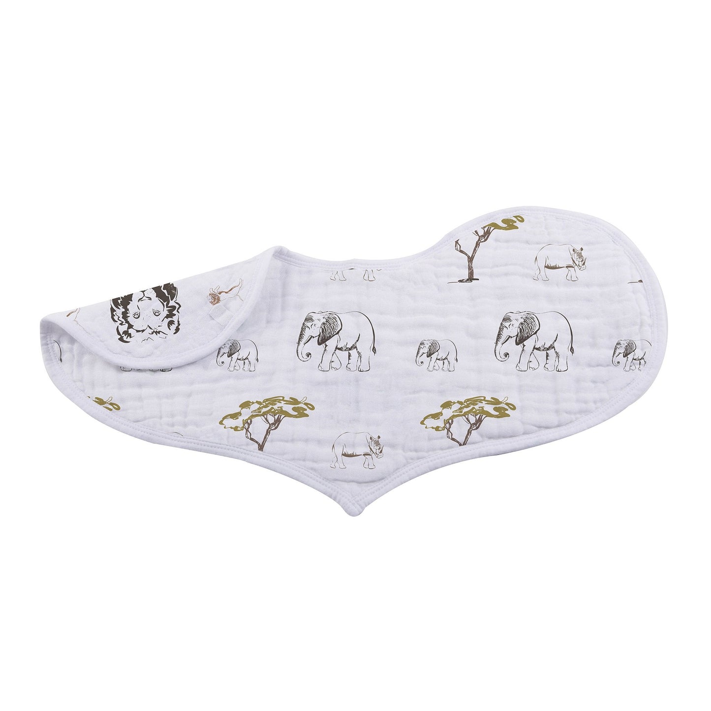 On The Savannah Premium Heart Bib 2-Pack - Natural Bamboo Luxury Collection